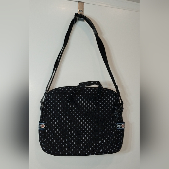 NWT Vera Bradley Retired Alpine Black Metro Laptop Messenger Travel Shoulder Bag - Picture 3 of 16